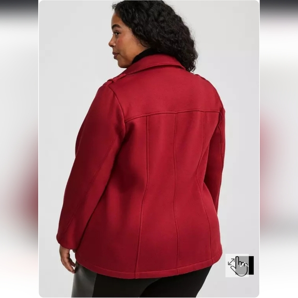 Torrid Red Peacoat Classic Style - Picture 4 of 5